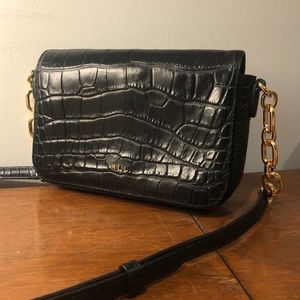 Ralph Lauren croc leather crossbody bag NWOT